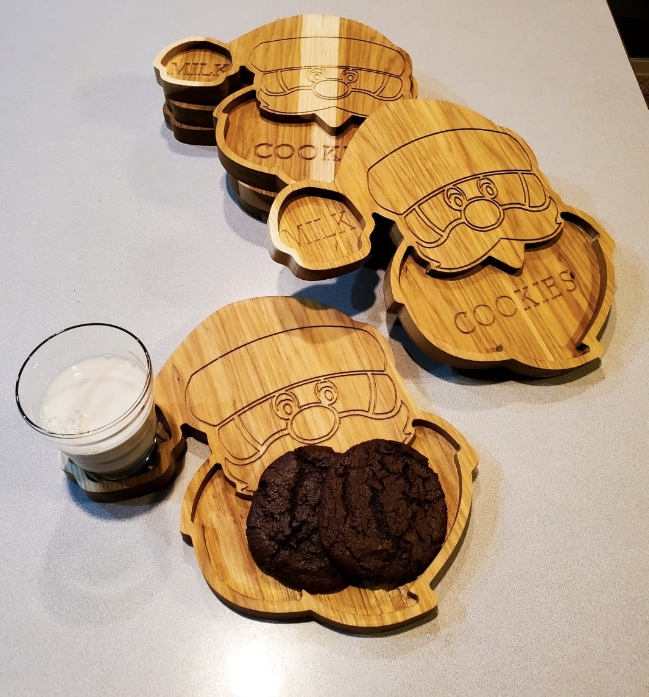 Santa Clause Milk and Cookie Tray